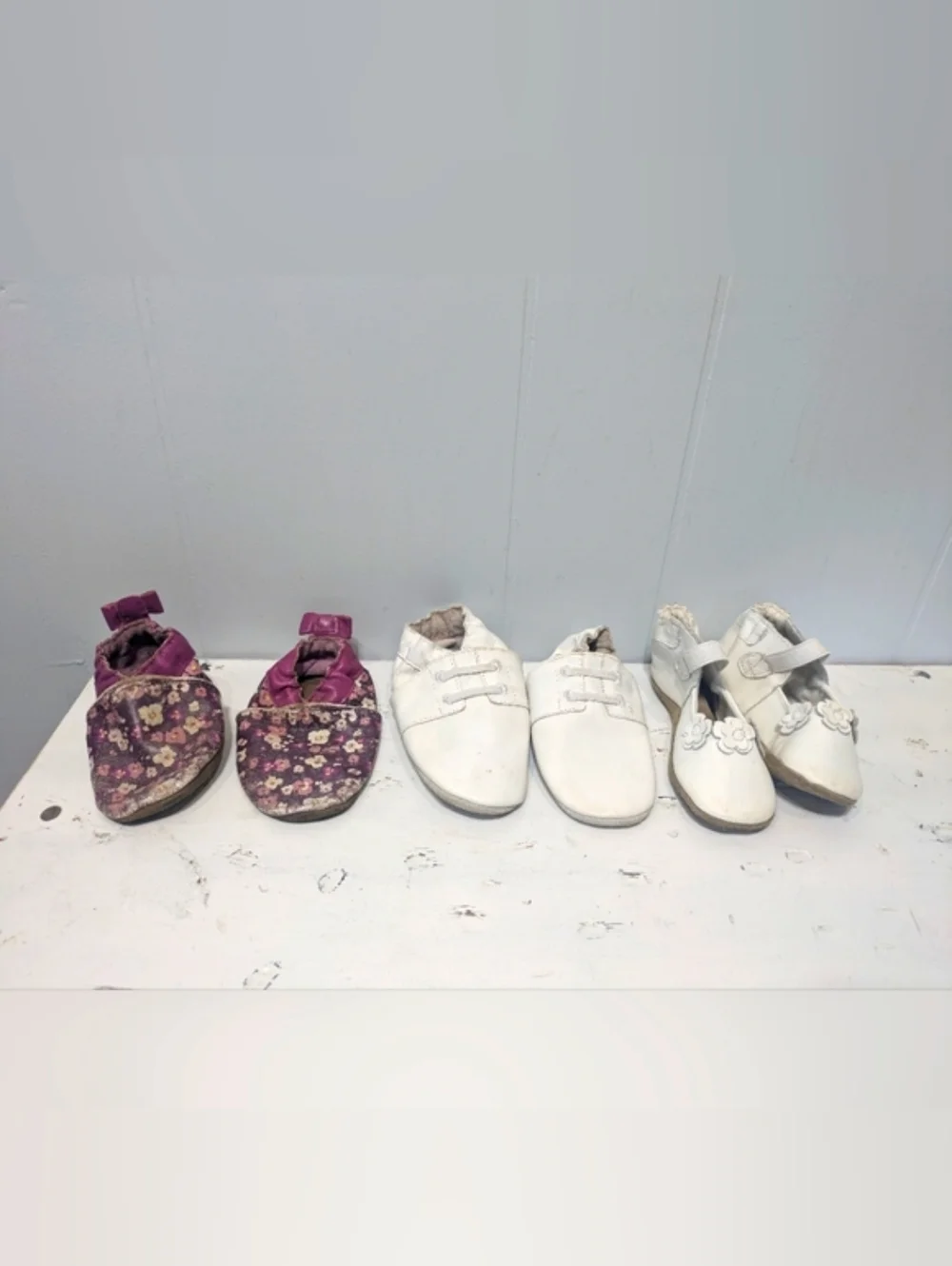 Robeez Lot Of 3 Leather Baby First Walker Shoes Size 12-24mo
